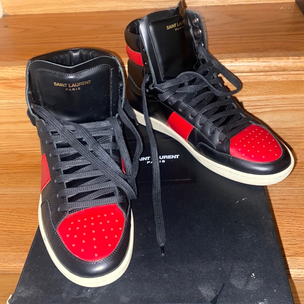 Saint Laurent Mens sneakers size 41 gently worn black/red